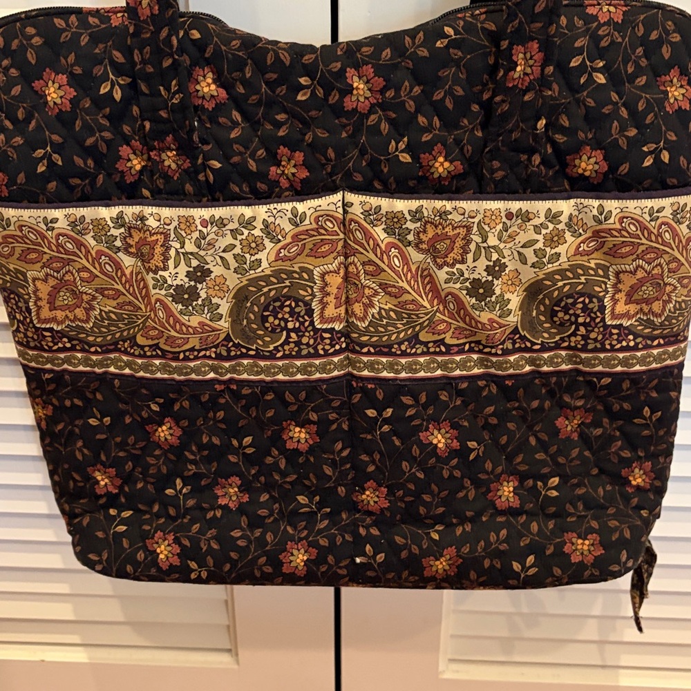 Vera Bradley Retired Vintage Black Walnut Spacious Tote